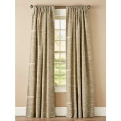 Cheap π₯° Vermont Country Store Parisian Note Lined Rod Pocket Curtains Taupe β€οΈ