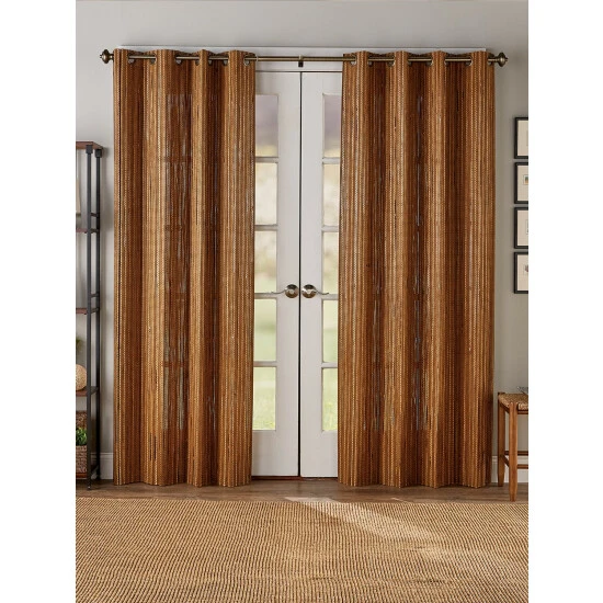 Best Sale ๐ Vermont Country Store Grommet Top Bamboo Panel Walnut ๐ 3 Best Sale ๐ Vermont Country Store Grommet Top Bamboo Panel Walnut ๐ - Image 3
