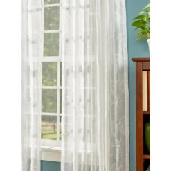 Cheap 💯 Vermont Country Store Embroidered Leaves Sheer Rod Pocket Panel With Back Tabs White ⭐ -Cheap Curtains Store unnamed file 645