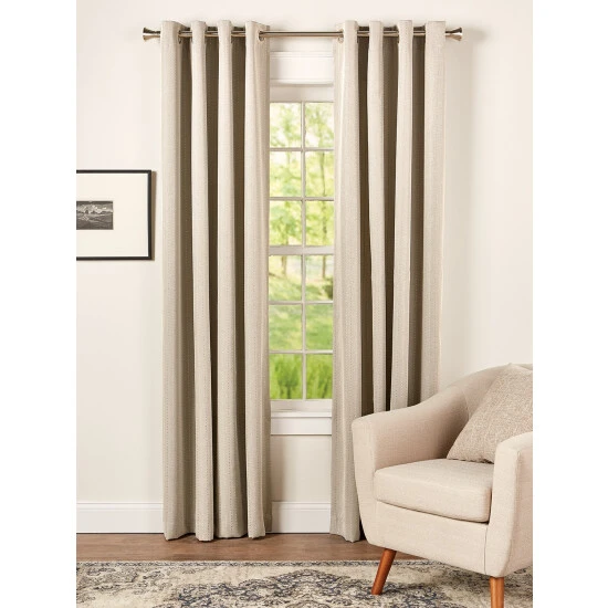 Cheapest 🤩 Vermont Country Store Hudson Dot Room-Darkening Grommet Top Short Curtains Natural 👍 4 Cheapest 🤩 Vermont Country Store Hudson Dot Room-Darkening Grommet Top Short Curtains Natural 👍 - Image 4