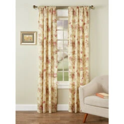 Hot Sale 🔔 Vermont Country Store Everlasting Rose Lined Rod Pocket Curtains Ecru Floral 😍 -Cheap Curtains Store unnamed file 779