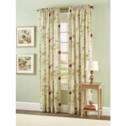 Outlet ✔️ Vermont Country Store Birdsong Blooms Rod Pocket Curtain Panel Lilac 🎉 -Cheap Curtains Store unnamed file 789