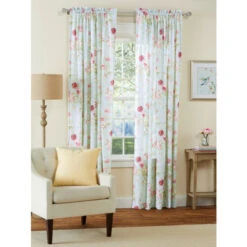 Outlet ✔️ Vermont Country Store Birdsong Blooms Rod Pocket Curtain Panel Lilac 🎉 -Cheap Curtains Store unnamed file 790