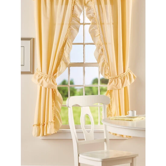 Hot Sale ✔️ Vermont Country Store Classic Solid Ruffles Rod Pocket Curtains Blue ⌛ 2 Hot Sale ✔️ Vermont Country Store Classic Solid Ruffles Rod Pocket Curtains Blue ⌛ - Image 2