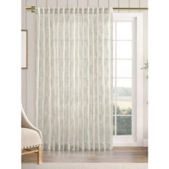 Buy 💯 Vermont Country Store Embroidered Leaves Sheer Rod Pocket Patio Panel With Back Tabs Gray ⌛ -Cheap Curtains Store unnamed file 819