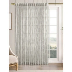 Buy 💯 Vermont Country Store Embroidered Leaves Sheer Rod Pocket Patio Panel With Back Tabs Gray ⌛ -Cheap Curtains Store unnamed file 820
