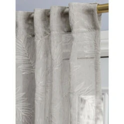 Buy 💯 Vermont Country Store Embroidered Leaves Sheer Rod Pocket Patio Panel With Back Tabs Gray ⌛ -Cheap Curtains Store unnamed file 821