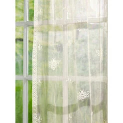 Best deal 🔥 Vermont Country Store Honeybee Lace Rod Pocket Panel White 👏