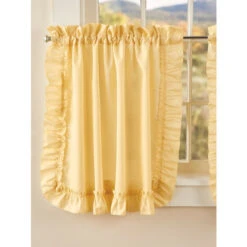 Best Sale 💯 Vermont Country Store Classic Solid Ruffles Rod Pocket Tiers Yellow ✔️ -Cheap Curtains Store unnamed file 862