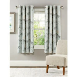 Wholesale 🎉 Vermont Country Store Supreme Blackout Floral Grommet Top Short Panel With Pull Wand Seafoam 🤩