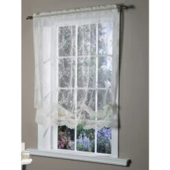 Best Pirce 🎁 Vermont Country Store Enchanted Gardens Lace Balloon Panel White ✔️