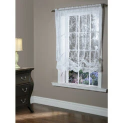 Best Pirce 🎁 Vermont Country Store Enchanted Gardens Lace Balloon Panel White ✔️ -Cheap Curtains Store unnamed file 913