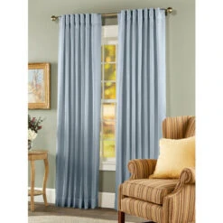 Promo β Vermont Country Store Linen Blend Lined Rod Pocket Panel With Back Tabs White β