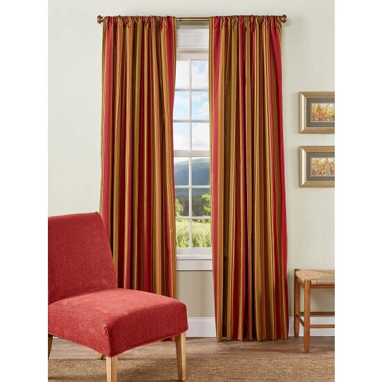 Cheap ๐ Vermont Country Store Hearthwood Stripe Rod Pocket Curtains Red Stripe โ๏ธ 3 Cheap ๐ Vermont Country Store Hearthwood Stripe Rod Pocket Curtains Red Stripe โ๏ธ - Image 3