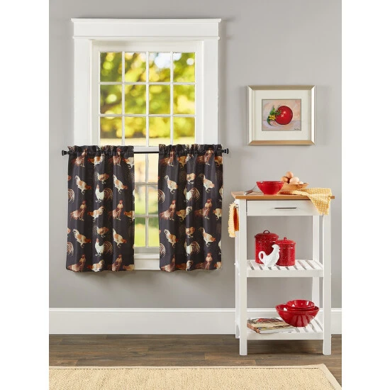 Flash Sale ๐ Vermont Country Store Roosters On Parade Rod Pocket Tiers Black โ 1 Flash Sale ๐ Vermont Country Store Roosters On Parade Rod Pocket Tiers Black โ