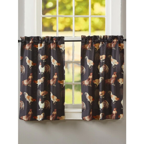 Flash Sale ๐ Vermont Country Store Roosters On Parade Rod Pocket Tiers Black โ 2 Flash Sale ๐ Vermont Country Store Roosters On Parade Rod Pocket Tiers Black โ - Image 2