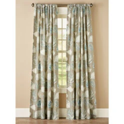 Cheapest ✔️ Vermont Country Store Seascape Toile Lined Rod Pocket Curtains Light Blue 🔔 -Cheap Curtains Store unnamed file 941