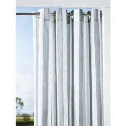 Best deal 😍 Vermont Country Store Seascape Indoor/Outdoor Stripe Grommet Top Sheer Curtains Blue 🌟