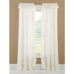 Wholesale ❤️ Vermont Country Store Wide Ruffles Rod Pocket Curtains Natural 🎁