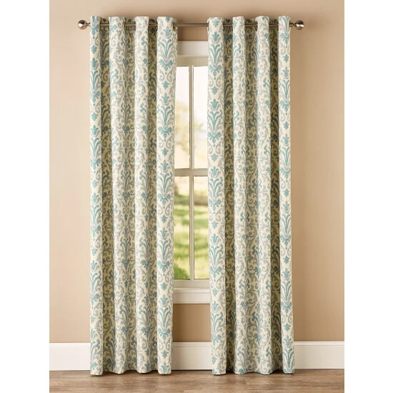 New π Vermont Country Store Venetian Brocade Grommet Top Curtains Blue π₯° 1 New π Vermont Country Store Venetian Brocade Grommet Top Curtains Blue π₯°