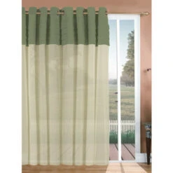 Best Sale 🧨 Vermont Country Store Portico Pleats Grommet Top Patio Panel With Pull Wand Blue/white 😀