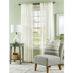 Best deal 🔥 Vermont Country Store Chenille Stripe Sheer Rod Pocket Panel With Back Tabs Gray/white ✨ -Cheap Curtains Store unnamed file 979