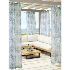 Deals 🧨 Vermont Country Store Caribbean Palm Leaf Outdoor Grommet Top Panel Blue ✔️ -Cheap Curtains Store unnamed file 991